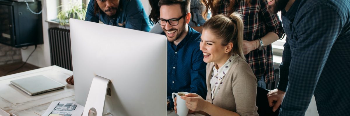 Software engineers working on project